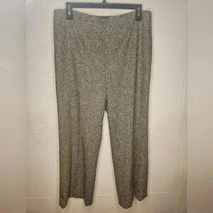 Talbots Womens High-Rise Flat Front Wide Leg Trouser Gray Tweed Sz 16 NWT